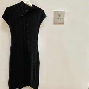Calvin Klein Black Short Sleeve Sweater Dress
